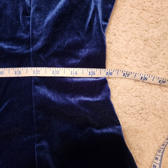 Blue Velvet & Lace Sweetheart Dress LG/XL - Picture 6 of 9